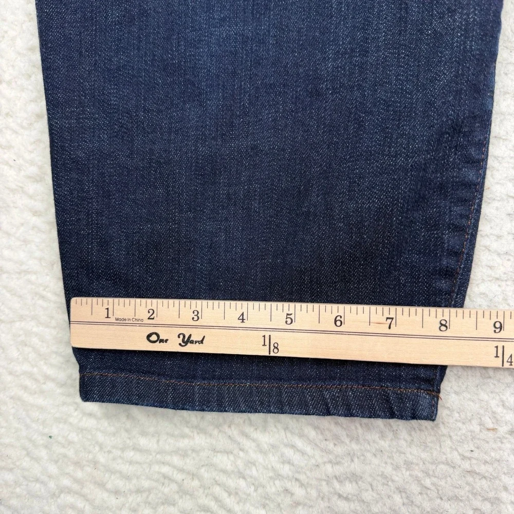 Eileen Fisher Jeans XL Blue Organic Cotton Stretch Capri Denim Dark Wash